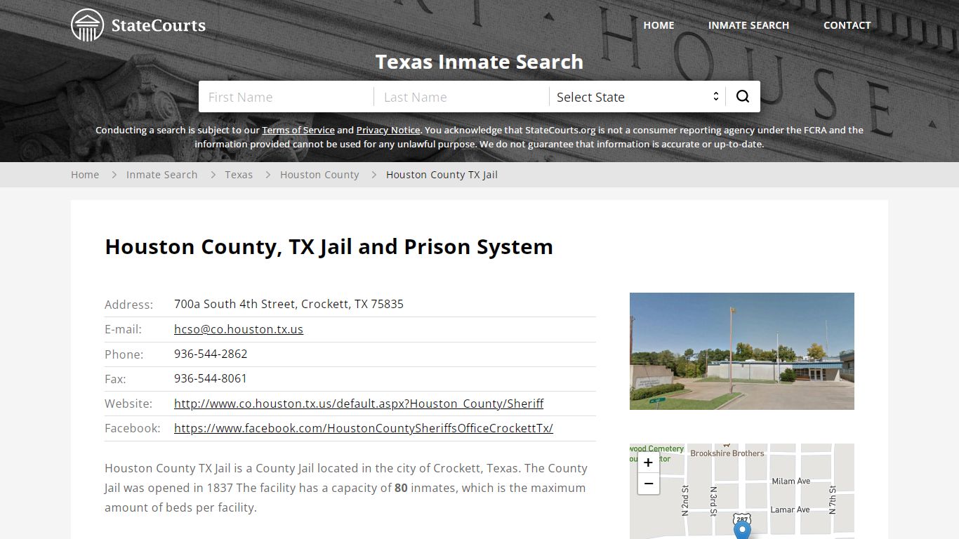 Houston County TX Jail Inmate Records Search, Texas - StateCourts